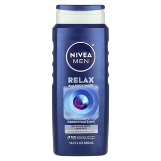 Nivea, Homens, Sabonete Líquido 3 em 1, Relaxante, Lavanda + Sândalo, 500 ml (16,9 fl oz)