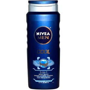 Отзывы о Нивеа, Men 3-in-1 Body Wash, Cool, 16.9 fl oz (500 ml)