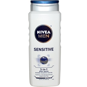 Отзывы о Нивеа, Sensitive Body Wash for Men, 16.9 fl oz (500 ml)