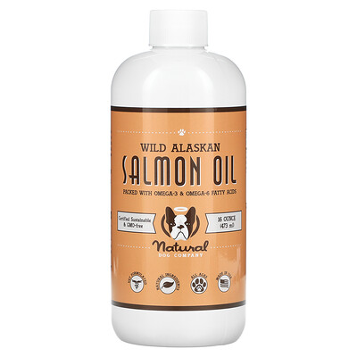 

Natural Dog Company Wild Alaskan Salmon Oil All Ages Delicious Salmon 16 oz (473 ml)