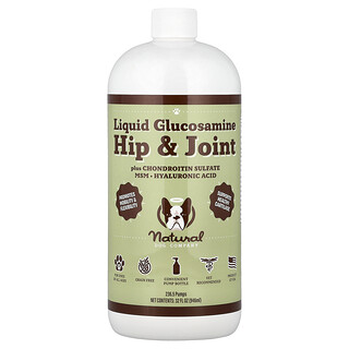 Natural Dog Company, Glucosamina líquida para caderas y articulaciones, Para perros, Todas las edades, 946 ml (32 oz. Líq.)