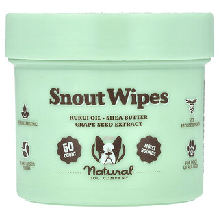 Natural Dog Company, Snout Wipes, 50 Count