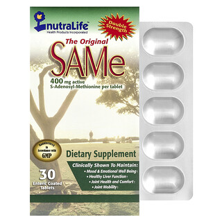 NutraLife, SAMe, 400 mg, 30 comprimés à enrobage entérique