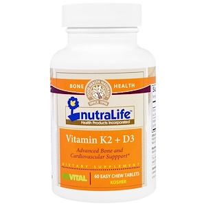Отзывы о Нутралифе, Vitamin K2 + D3, 60 Easy Chew Tablets