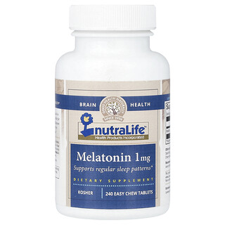 NutraLife, Melatonina, 1 mg, 240 tabletek Easy Chew