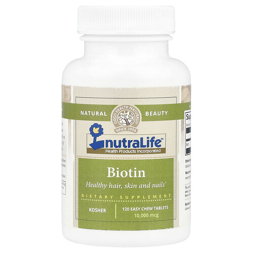 Nutralife Biotin, 10,000 mcg, 120 Easy Chew Tablets