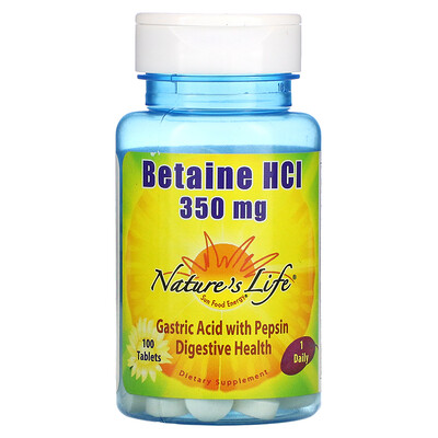 

Nature's Life Betaine HCL 350 mg 100 Tablets