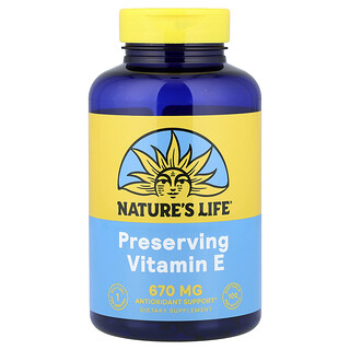 Nature's Life, Vitamina E, 670 mg (1.000 UI), 100 Cápsulas Softgel