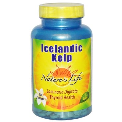 Nature's Life Icelandic Kelp (Исландские бурые водоросли), 500 таблеток