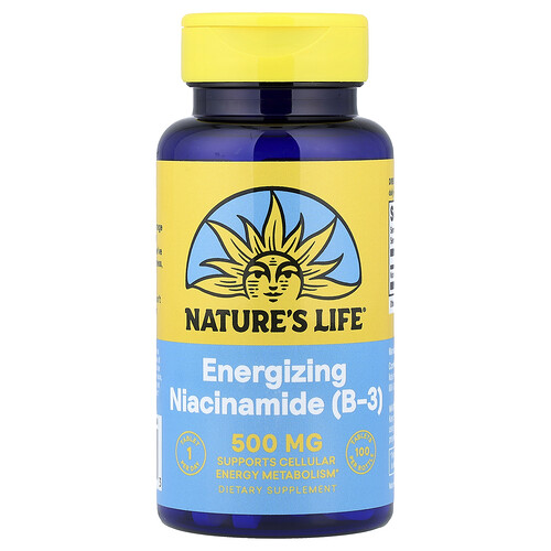 Nature's Life, Energizing Niacinamide (B-3), 500 mg, 100 Tablets
