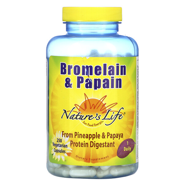 Nature's Life‏, Bromelain & Papain, 250 Veggie Caps