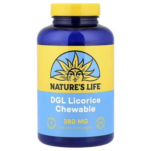 Nature's Life DGL Licorice Chewable, 380 mg, 100 Chewables