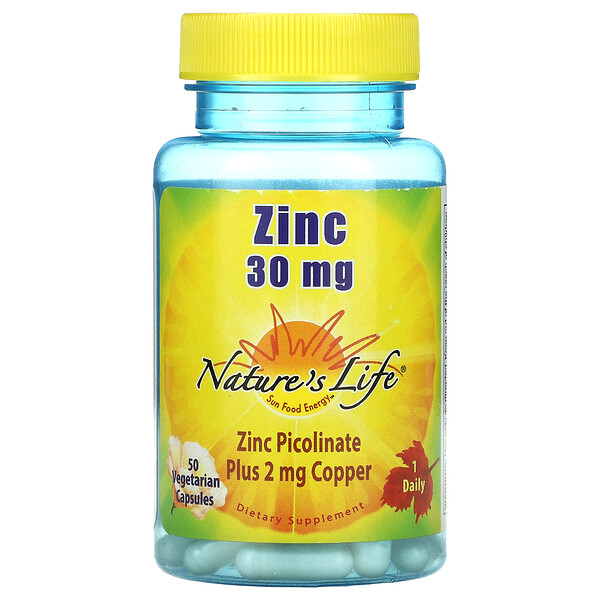 Nature's Life‏, Zinc, 30 mg, 50 Vegetarian Capsules