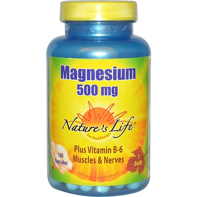 Nature's Life Magnesium (Магний), 500 мг, 100 капсул