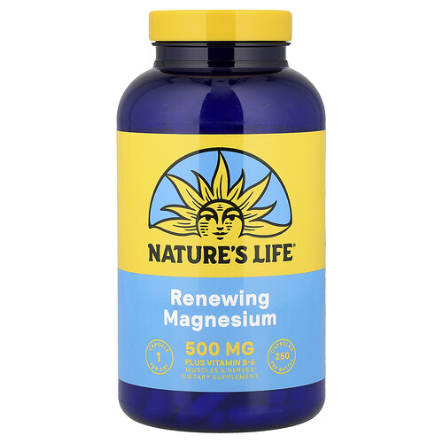 Nature's Life, Renewing Magnesium Plus Vitamin B-6, 250 Kapseln