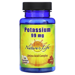 Nature's Life, Potasio, 99 mg, 100 cápsulas vegetales