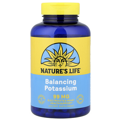 Nature's Life, Potasio, 99 mg, 250 cápsulas vegetales