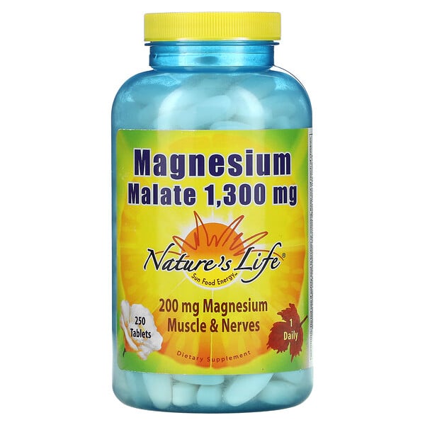 Natures Life Magnesium Malate 1300 Mg 250 Tablets Iherb 7887