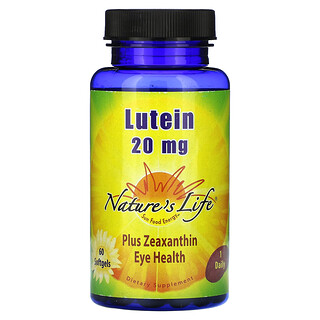 Nature's Life, Lutein, 20 mg, 60 mekih kapsula