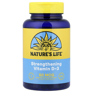 Nature's Life, Versterkende vitamine D-3, 50 mcg, 240 softgels