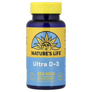 Nature's Life, Ultra D-3, 250 mcg (10.000 UI), 100 cápsulas blandas
