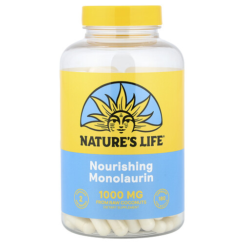 Nature's Life Nourishing Monolaurin, 180 Capsules (500 mg per Capsule)