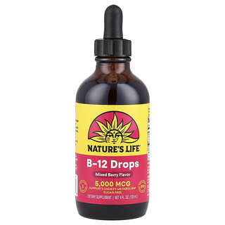 Nature's Life, Kvapky B-12, zmes lesných plodov, 5 000 mcg, 120 ml