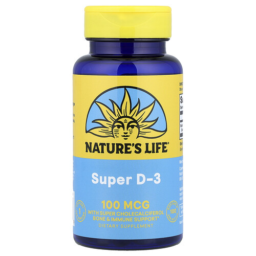 Nature's Life, Super D3, 100 mcg, 100 Weichkapseln