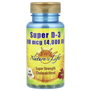 Nature's Life, Super D-3, 100 mcg (4000 IU), 100 mekih kapsula