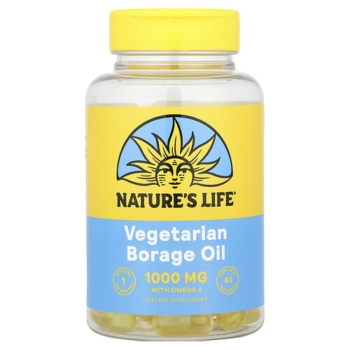 Nature's Life, Vegetarisches Borretschöl, 1.000 mg, 60 Weichkapseln