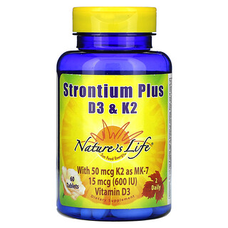 Nature's Life, 锶 + D3 和 K2，60 片