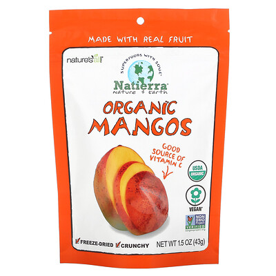 Natierra Органическое сублимированное манго, 42,5 г (1,5 унции)