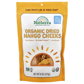 Natierra, Carrilleras de mango orgánico deshidratado`` 227 g (8 oz)