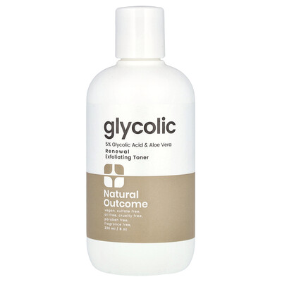Product Image for Natural Outcome, Glycolic, Renewal Exfoliating Toner, Fragrance Free, 8 oz (235 ml)