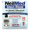 NeilMed, 原始和专利的鼻窦冲洗试剂盒，50个预混合包每包1克