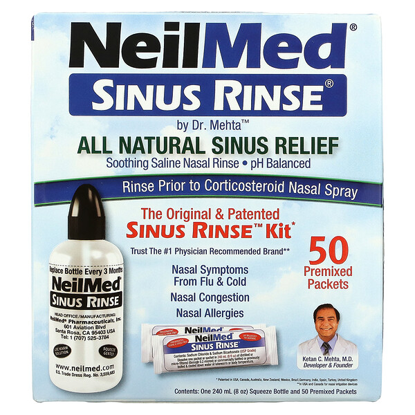 The Original & Patented Sinus Rinse Kit, 50 Bungkus Premix, 1 Kit