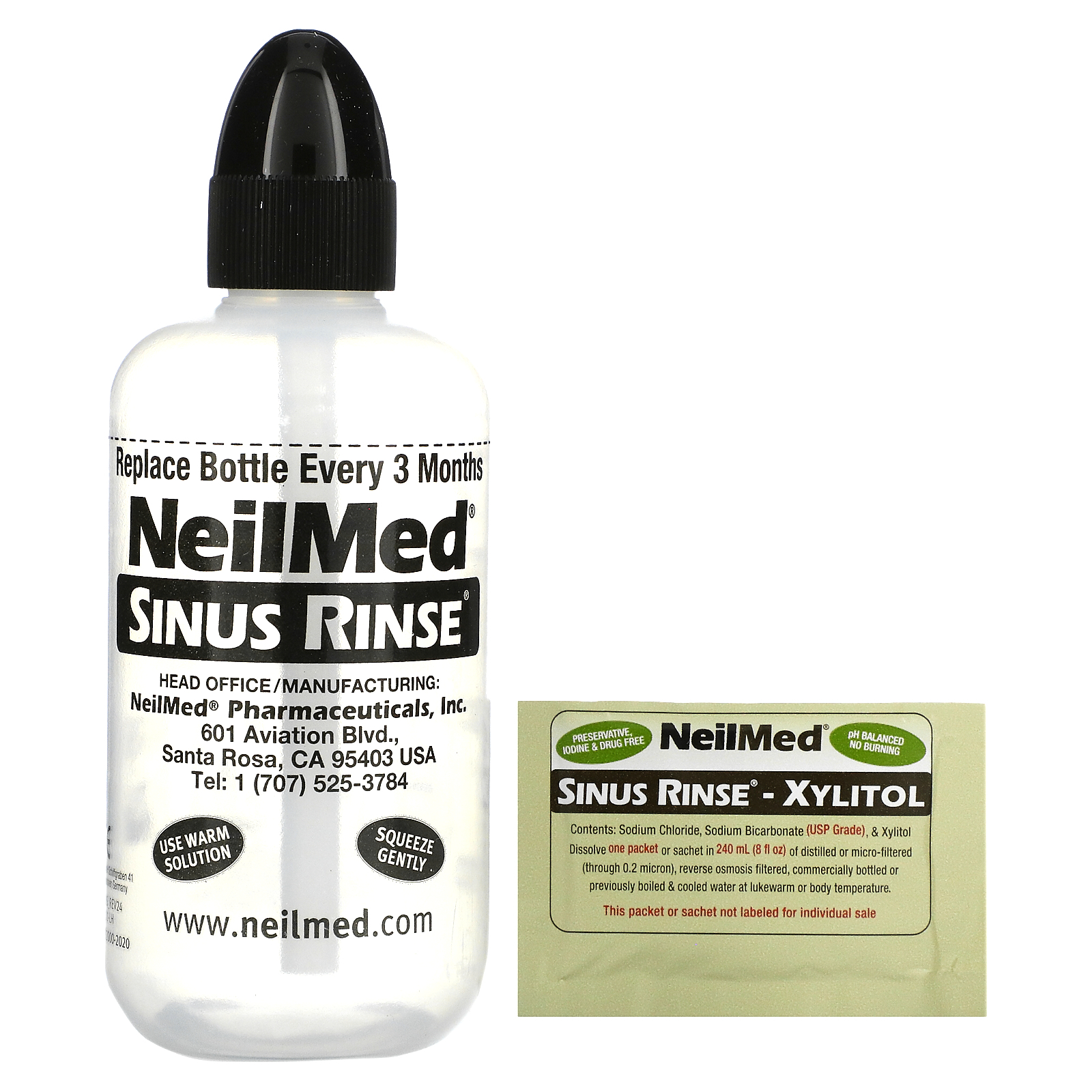 NeilMed, Sinus Rinse, Xylitol, Sinus Rinse Kit, 2 Piece Kit