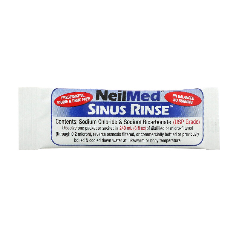 NeilMed, Sinus Rinse, All Natural Sinus Relief, 100 Premixed Packets