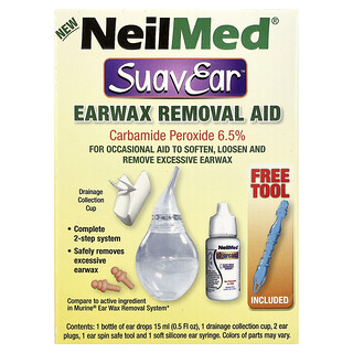 NeilMed, SuaveEar, Ayuda para la eliminación de cerumen`` 6 piezas