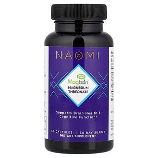 NAOMI, Magtein® Magnesium Threonate, 60 Capsules (1,000 mg per Capsule)
