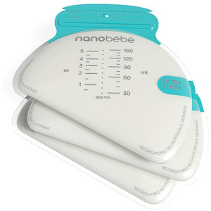 Отзывы о Nanobebe, Breastmilk Storage Bags, 50 Pre-Sterilized Bags, 5 oz (150 ml) Each