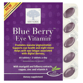 New Nordic, Blue Berry™, Vitamin Mata, 60 Tablet