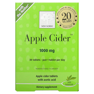 

New Nordic, Apple Cider, 1,000 mg, 30 Tablets