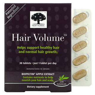 New Nordic, Hair Volume with Apple Extract, 30 Tablets