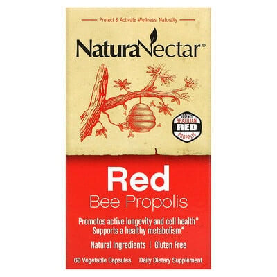 Купить NaturaNectar Красный пчелиный прополис, 60 вегетарианских капсул