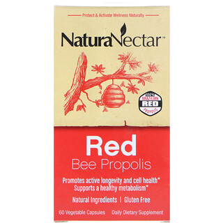 NaturaNectar, Propóleo de abeja roja, 60 cápsulas vegetales