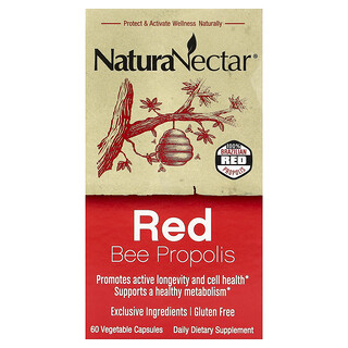 NaturaNectar, 红蜂胶，60粒素食胶囊