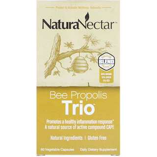 NaturaNectar, Bee Propolis Trio, 60 Vegetable Capsules