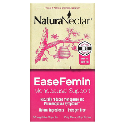 

NaturaNectar, EaseFemin, Menopausal Support, 30 Vegetable Capsules