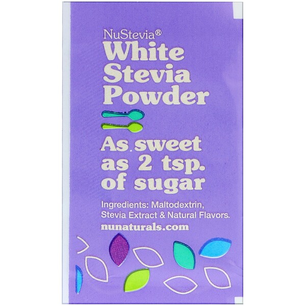 NuNaturals‏, NuStevia, White Stevia Powder, 1000 Packets, 35.72 oz (1000 g)